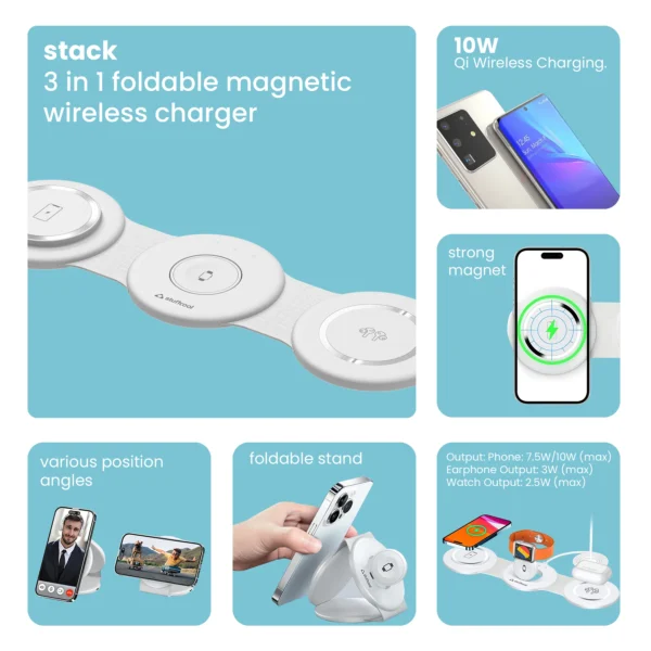 3-in-1 Foldable Magnetic Wireless Charger